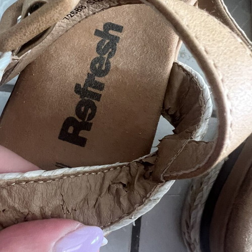Refresh espadrilles with low heel, beige