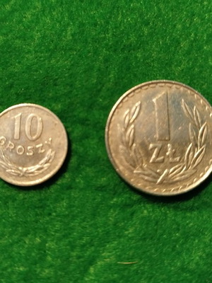 Poland coin set of 2 used
