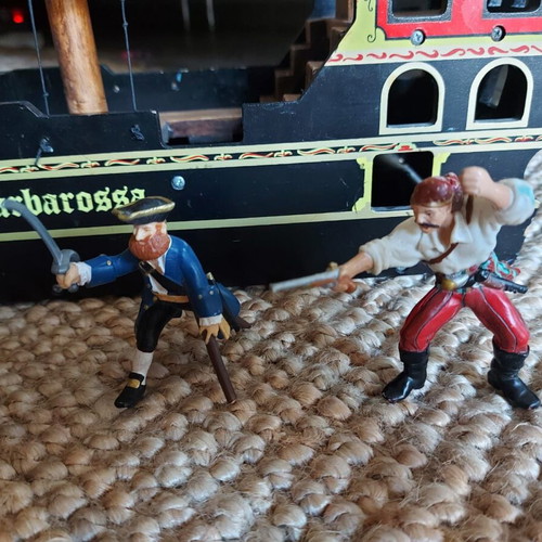 Pirate wooden ship Barbarossa used with Papo figures like new
