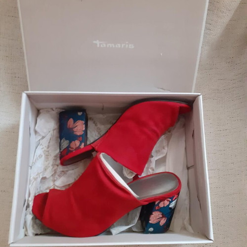 Tamaris sandals like new, red multicolor, size 36