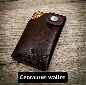 "Centaurus" Δερμάτινο πορτοφόλι για κάρτες χειροποίητο.