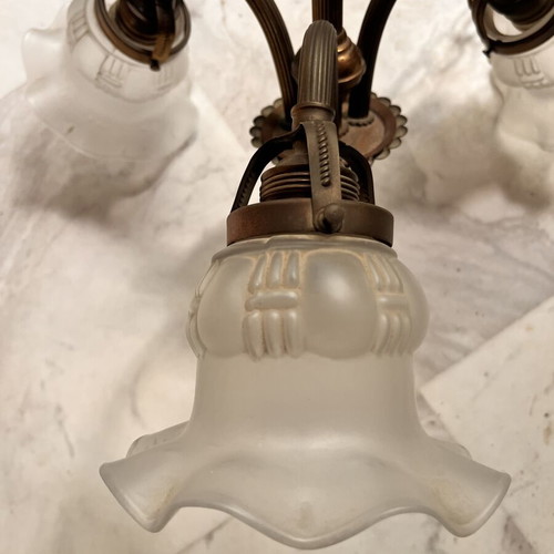 Handmade postwar chandelier
