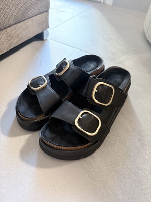 Exe slippers like new with thick sole and golden buckle, size 41
