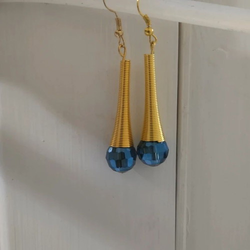 Dangle blue earrings elegant summer style