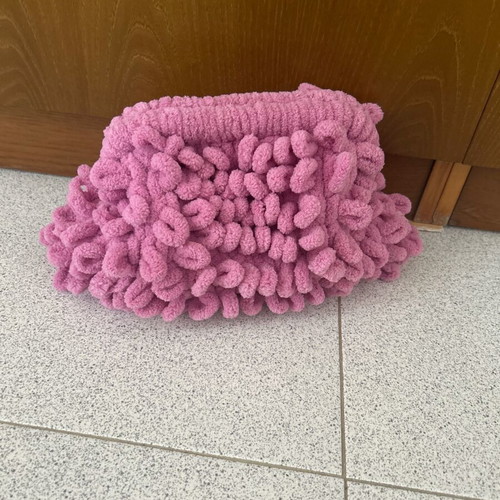 Puffy handmade women's bag new, pink purple