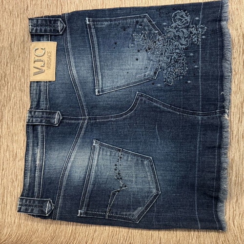 Versace Jeans Mini Vintage Denim Skirt Like New With Embroidery