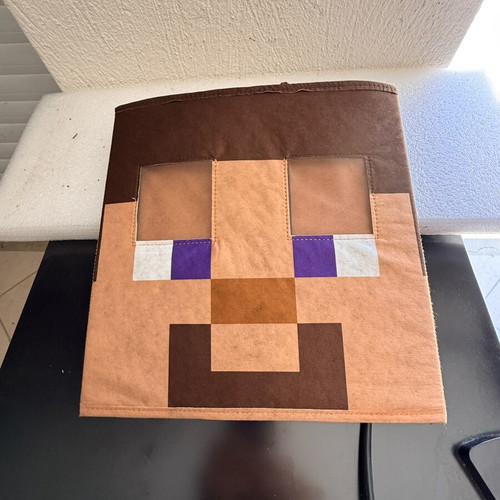 Steve Minecraft Block Head Mask like new, fabric