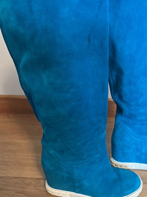 Casadei Double Face boots like new, turquoise, size 36