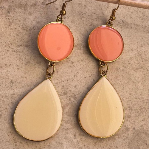 Anna Maria Mazaraki earrings like new, beige and orange
