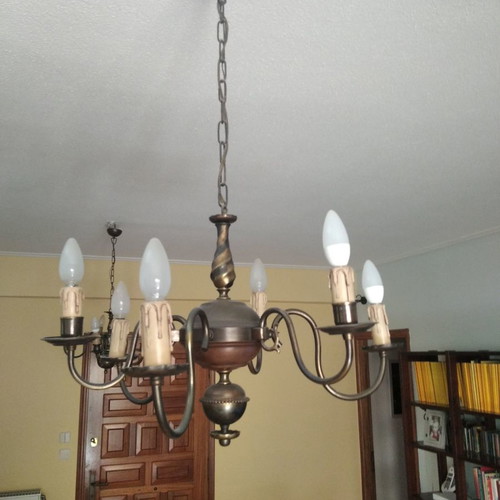 Chandelier 6 candles Gianniotiko brass in excellent condition