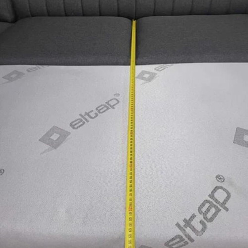 Gray fabric corner sofa with sleep function and storage new