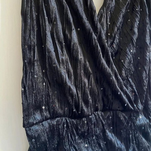 Black vintage sparkling sleeveless top with strass, size M, used