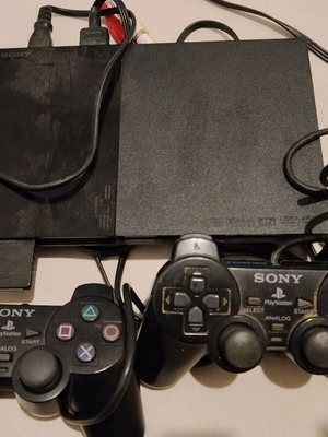 Sony PlayStation 2 Slim SCPH-90004 console bundle with 2 controllers and Ferrari racing wheel