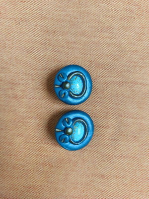 Vintage earrings with turquoise stone and clip like new, petrol