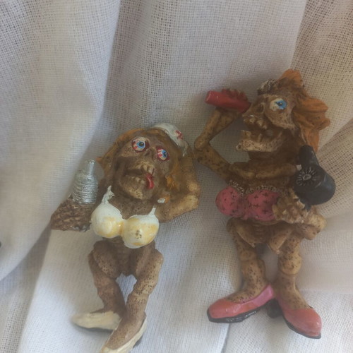 Vintage set of 8 resin figurines 6 cm, 80's-90's