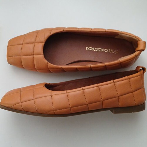Gianna Kazakou leather ballerinas like new, beige and brown, size 36