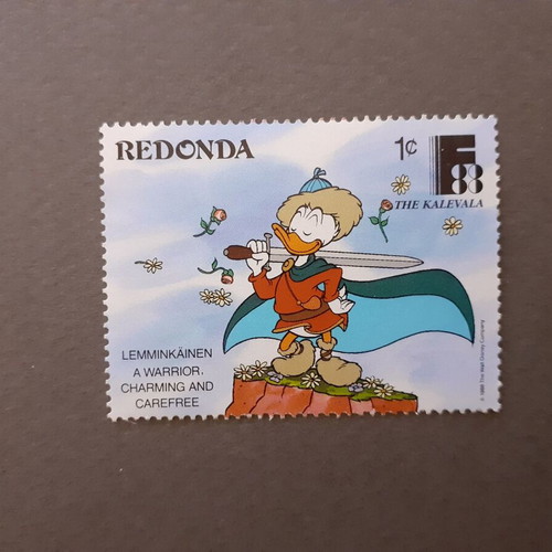 Redonda Walt Disney Characters Kalevala 1988 stamp set, 6 pieces