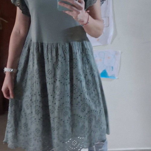 Cotton dress like new, one size, green