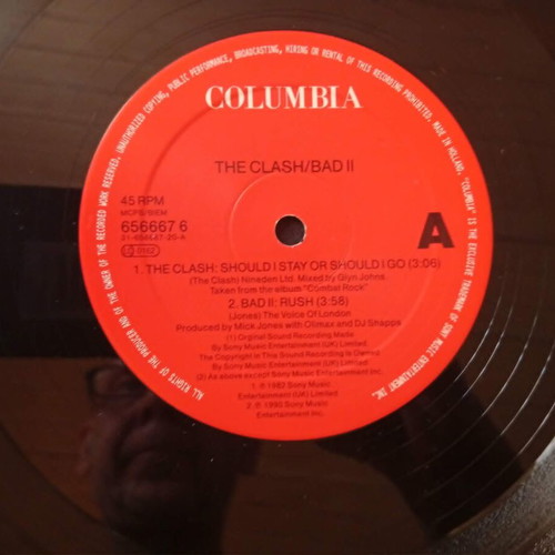 The Clash Should I Stay or Should I Go 12'' single used, rock