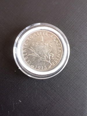 Silver French 1 Franc Coin 1915 like new