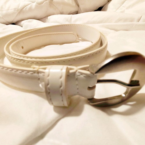 White belt used with metal buckle, size 90