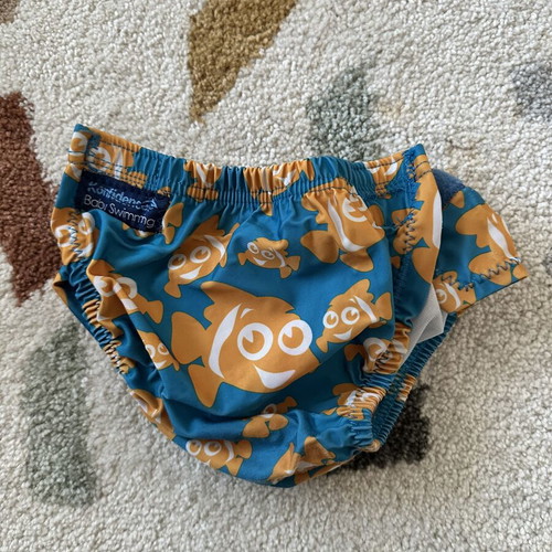 Konfidence Baby Swim Diaper like new, blue and orange, ages 2-3