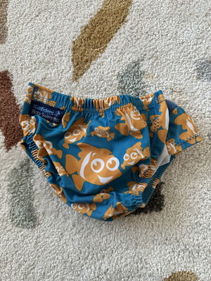 Konfidence Baby Swim Diaper like new, blue and orange, ages 2-3