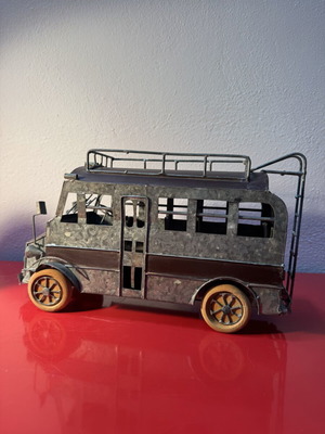Vintage handmade tin toy car used, 30 cm length 20 cm height