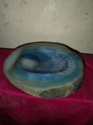 Ashtray like new, blue agate