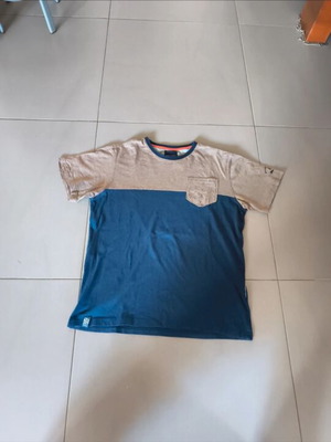 Beneto Maretti short-sleeve men's t-shirt like new, beige and blue, size L