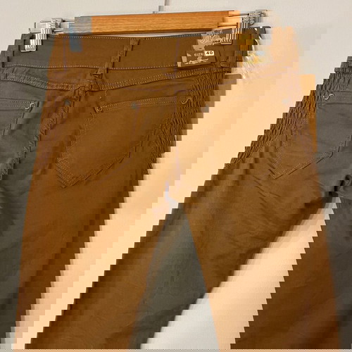 Кафяв дамски памучен панталон нов с намачкан ефект