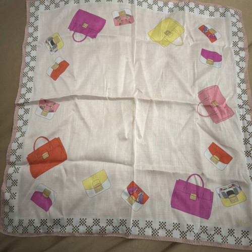 Vintage Furla handkerchief like new, cotton, beige and pink