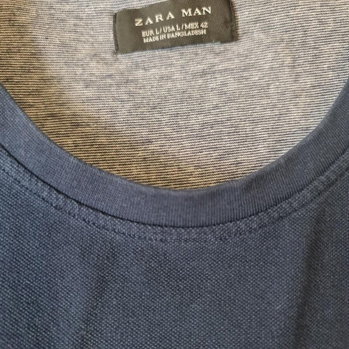 Ανδρικό t-shirt Zara μπλε ελαφρώς μεταχειρισμένο, μέγεθος L