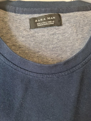 Ανδρικό t-shirt Zara μπλε ελαφρώς μεταχειρισμένο, μέγεθος L
