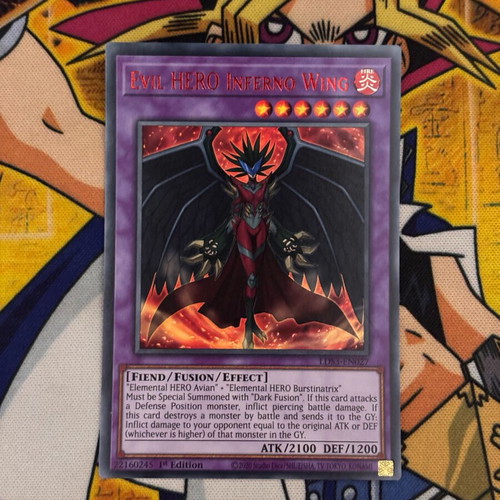 Yu-Gi-Oh! Evil Hero Inferno Wing card like new, 1st edition