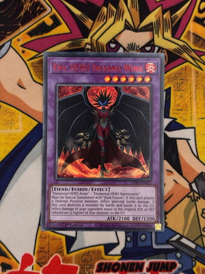 Yu-Gi-Oh! Evil Hero Inferno Wing card like new, 1st edition