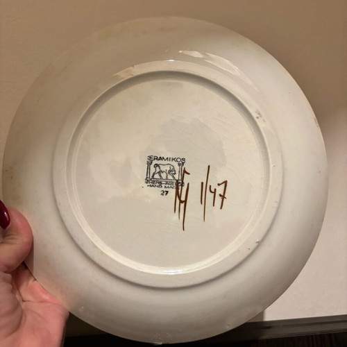 Ceramic floral platter used