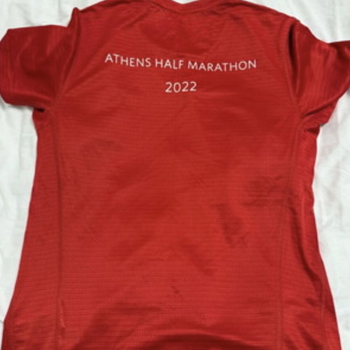Adidas women's collectible T-shirt Athens Half Marathon 2022, red, size S