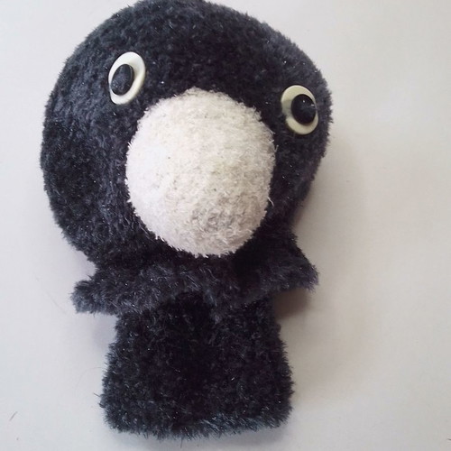 Plush puppet glove animal crow Charcoal The Raven used