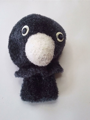 Plush puppet glove animal crow Charcoal The Raven used