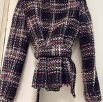 Teddy checked jacket used, size S, multicolor
