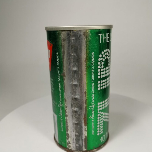 Seven Up The Uncola 10oz soda can vintage, used