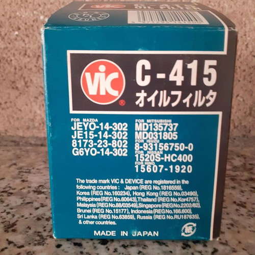 VIC C-415 Oil Filter new for Mitsubishi, Chrysler, Hyundai