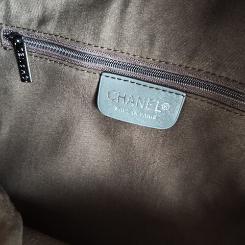 Chanel Graffiti backpack, size 40cm, beige canvas