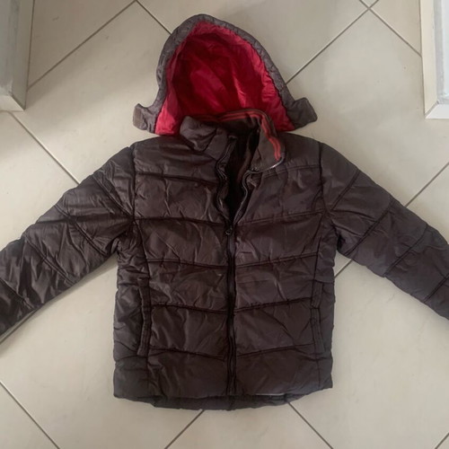 Winter jacket used with hood and fleece lining brown