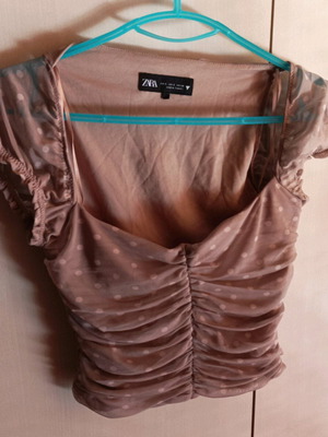 Zara women's blouse polka dot with boning, size S, like new