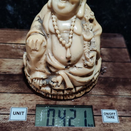 Vintage Laughing Buddha Hotei statue, Shoushan stone