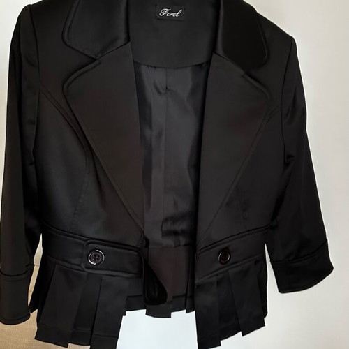 Forel satin jacket new, size XS and S, black