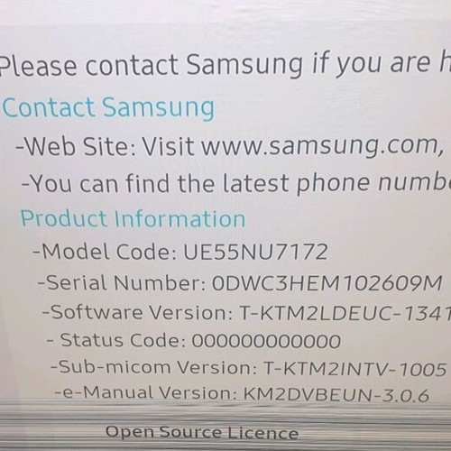 Samsung UE55NU7172 55'' LED Ultra HD TV from broken panel like new