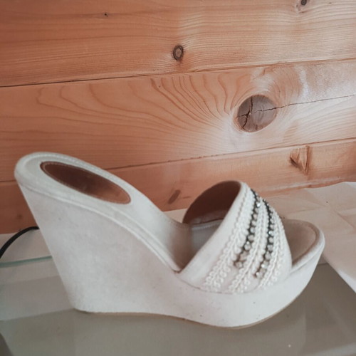 White wedge sandals size 39 new